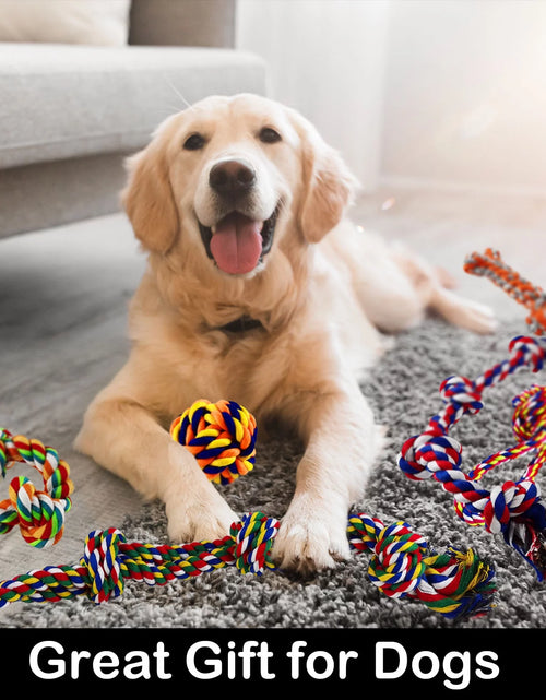 Load image into Gallery viewer, Tough Dog Rope Toys for Aggressive Chewers, 9 Pack Durable Dog Chew Toys for Medium Large Breeds, Puppy Teething Chew Toys, Tug of War Dog Toy, Heavy Duty Dental Cotton Rope Dog Toys
