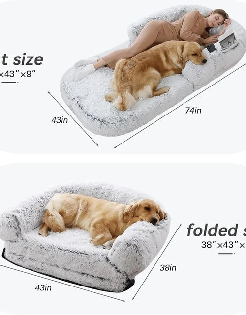 Load image into Gallery viewer, Human Dog Bed, 74&quot;X43&quot;X9&quot; Dog Beds for Large Dogs, Foldable Plush Washable Dog Beds
