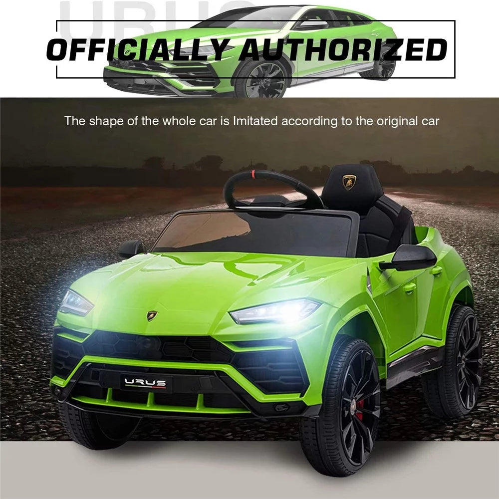 Lamborghini Urus 12V Electric Powered Ride on Car Toys for Girls Boys, Yellow Kids Electric Vehicles Ride on Toys with Remote Control, Foot Pedal, MP3 Player and LED Headlights, CL61