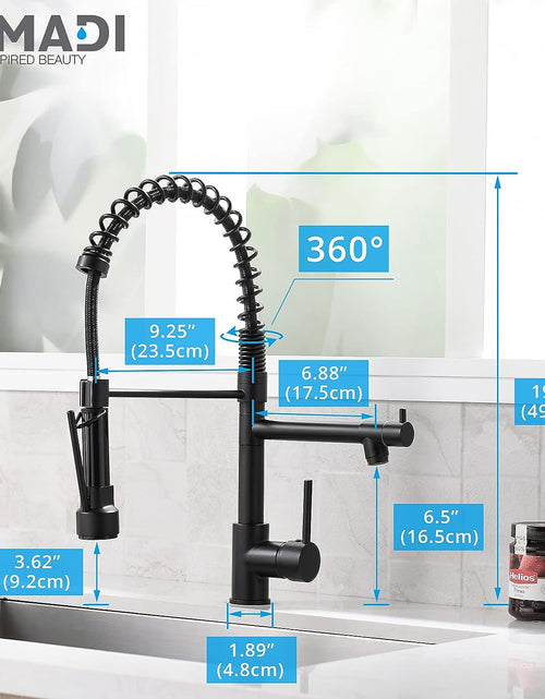 Load image into Gallery viewer, Kitchen Faucet,Kitchen Faucets with Pull down Sprayer  Commercial Style Single Handle Matte Black Kitchen Faucet with Sprayer
