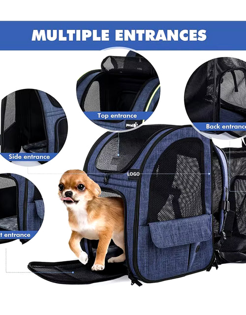 Load image into Gallery viewer, Pet Supplies Portable Breathable Double Shoulder Cat Bag, Foldable Puppy Backpack, Fashionable and Expandable Pet Bag
