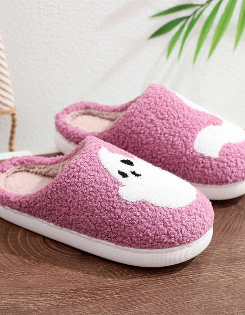 Load image into Gallery viewer, Halloween Christmas Velvet Lined Warm Slippers Holiday House Shoes Home Slipper for Women Fuzzy Outdoor Indoor Bedroom Slippers
