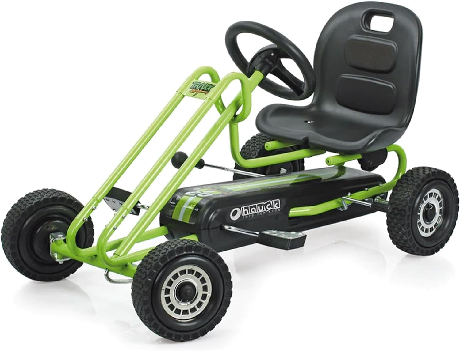 Lightning - Pedal Go Kart | Pedal Car | Ride on Toys for Boys & Girls with Ergonomic Adjustable Seat & Sharp Handling - Race Green