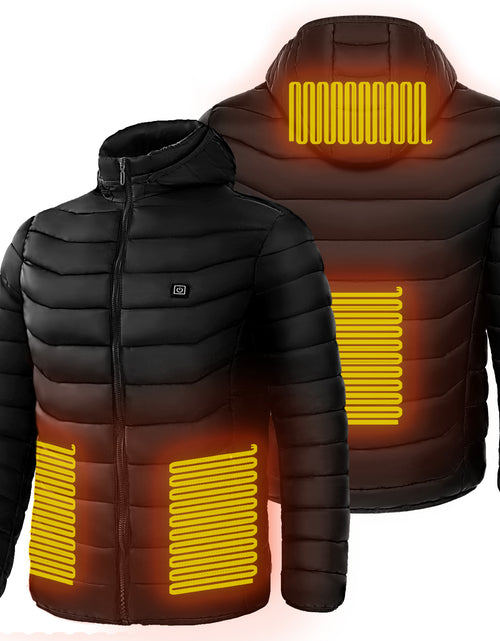 Load image into Gallery viewer, Men Heated Puffer Jacket Electric Heating Coat Insulated Hood Windbreaker
