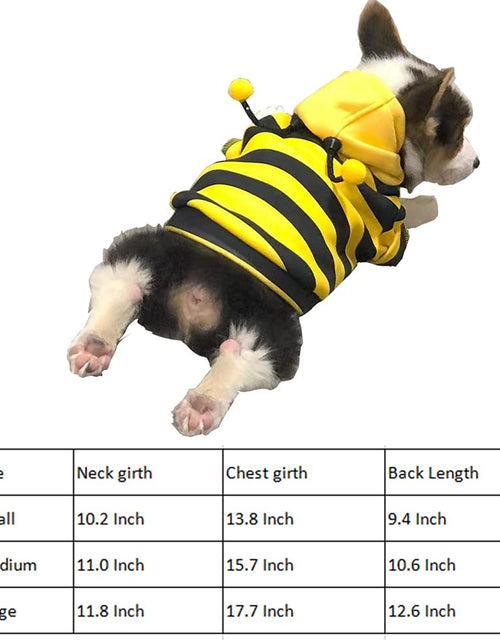 Load image into Gallery viewer, Pet Bee Halloween Costume Dog Hoodies Cat Holiday Cosplay Warm Clothes Puppy Cute Hooded Coat Christmas Outfits for Cat and Small Dogs (Yellow, X-Large)
