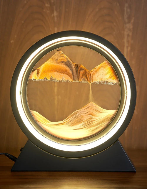 Load image into Gallery viewer, LED Light Creative Quicksand Table Lamp Moving Sand Art Picture 3D Hourglass Deep Sea Sandscape Bedroom Lamp for Home Decor Gift
