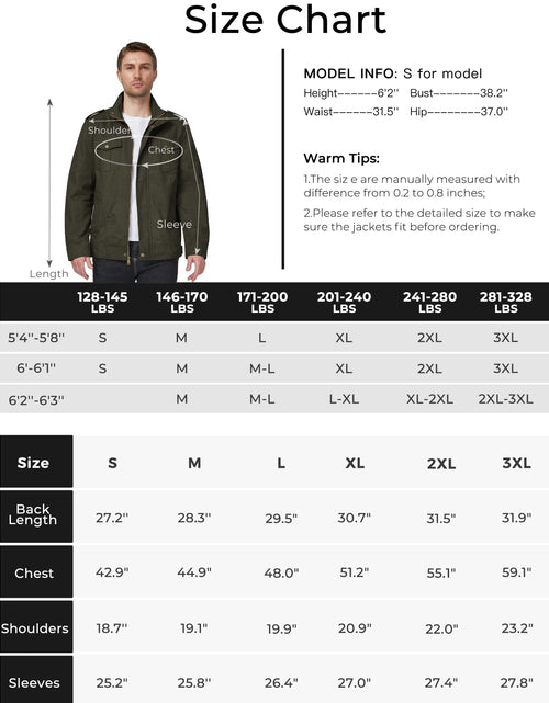 Load image into Gallery viewer, Men&#39;S Lightweight Cotton Jacket Canvas Work Jacket Black L
