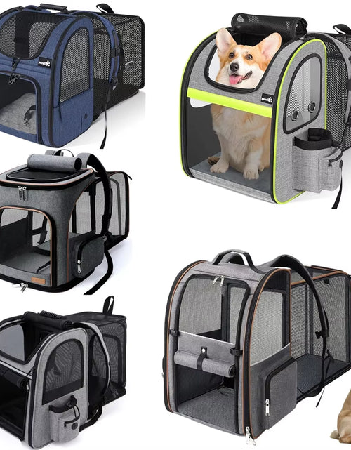 Load image into Gallery viewer, Pet Supplies Portable Breathable Double Shoulder Cat Bag, Foldable Puppy Backpack, Fashionable and Expandable Pet Bag
