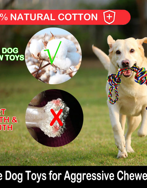 Load image into Gallery viewer, Tough Dog Rope Toys for Aggressive Chewers, 9 Pack Durable Dog Chew Toys for Medium Large Breeds, Puppy Teething Chew Toys, Tug of War Dog Toy, Heavy Duty Dental Cotton Rope Dog Toys
