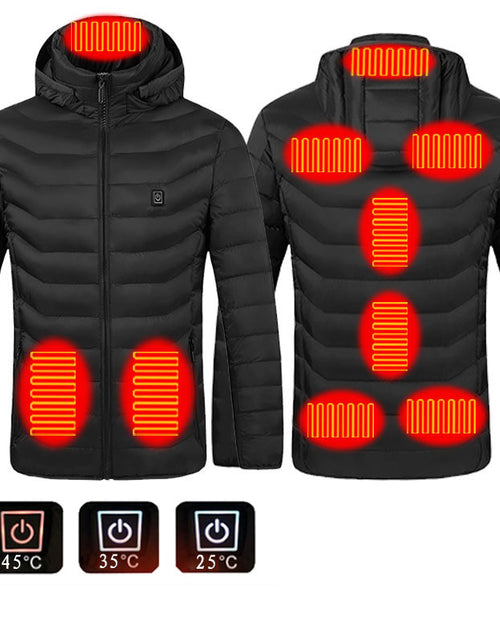 Load image into Gallery viewer, Men Heated Puffer Jacket Electric Heating Coat Insulated Hood Windbreaker
